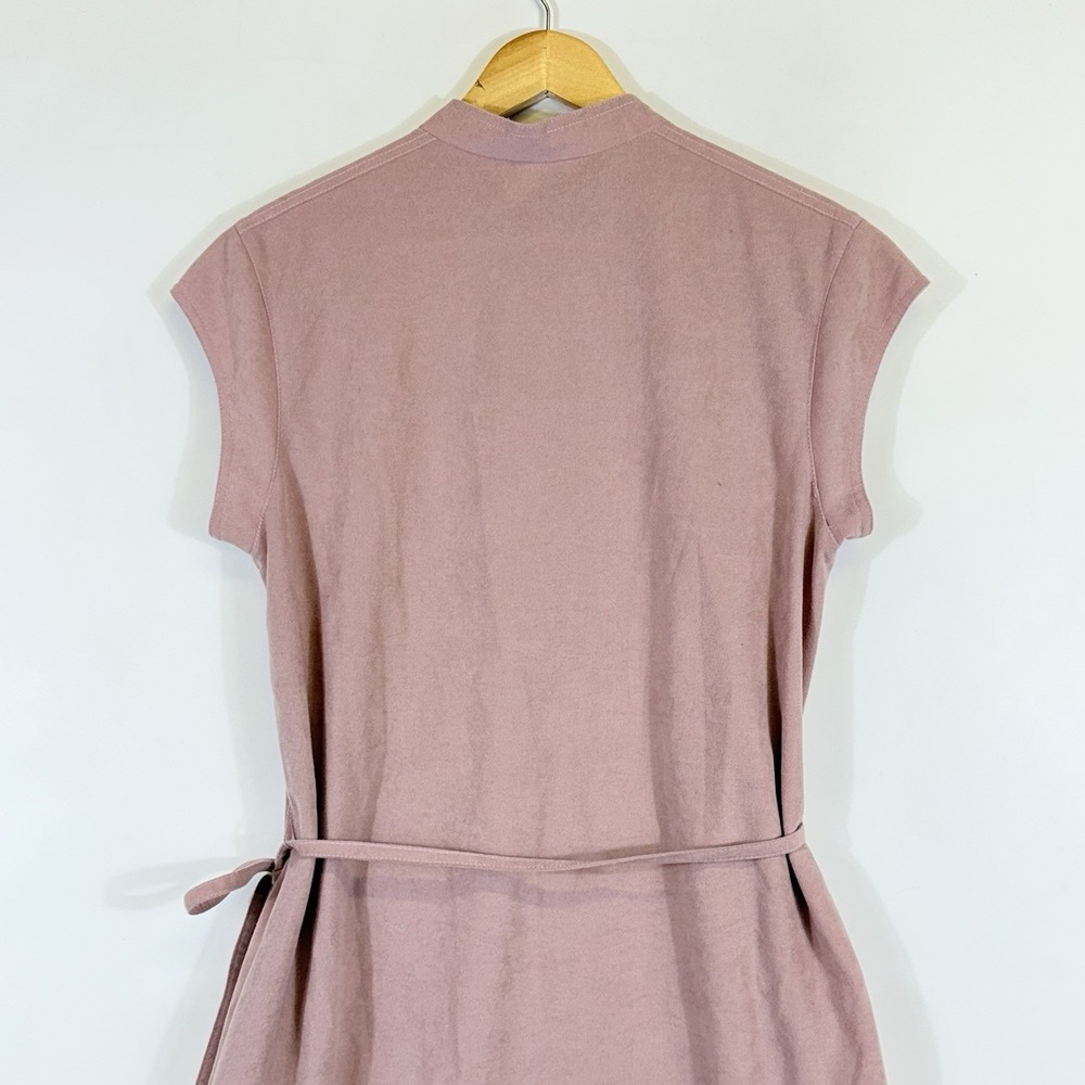 Cirette Vintage Dress‎ Women 12 Dusty Rose Pink Modern Prairie Belted Suede Feel - Picture 5 of 10